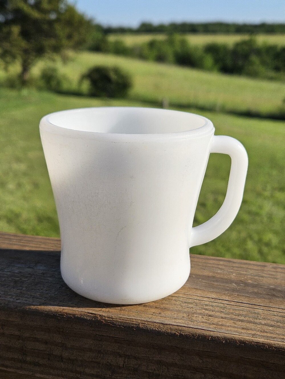 Vintage Federal Glass White Milk Glass Coffee Mug Cup D Handle Heat Proof MCM...
